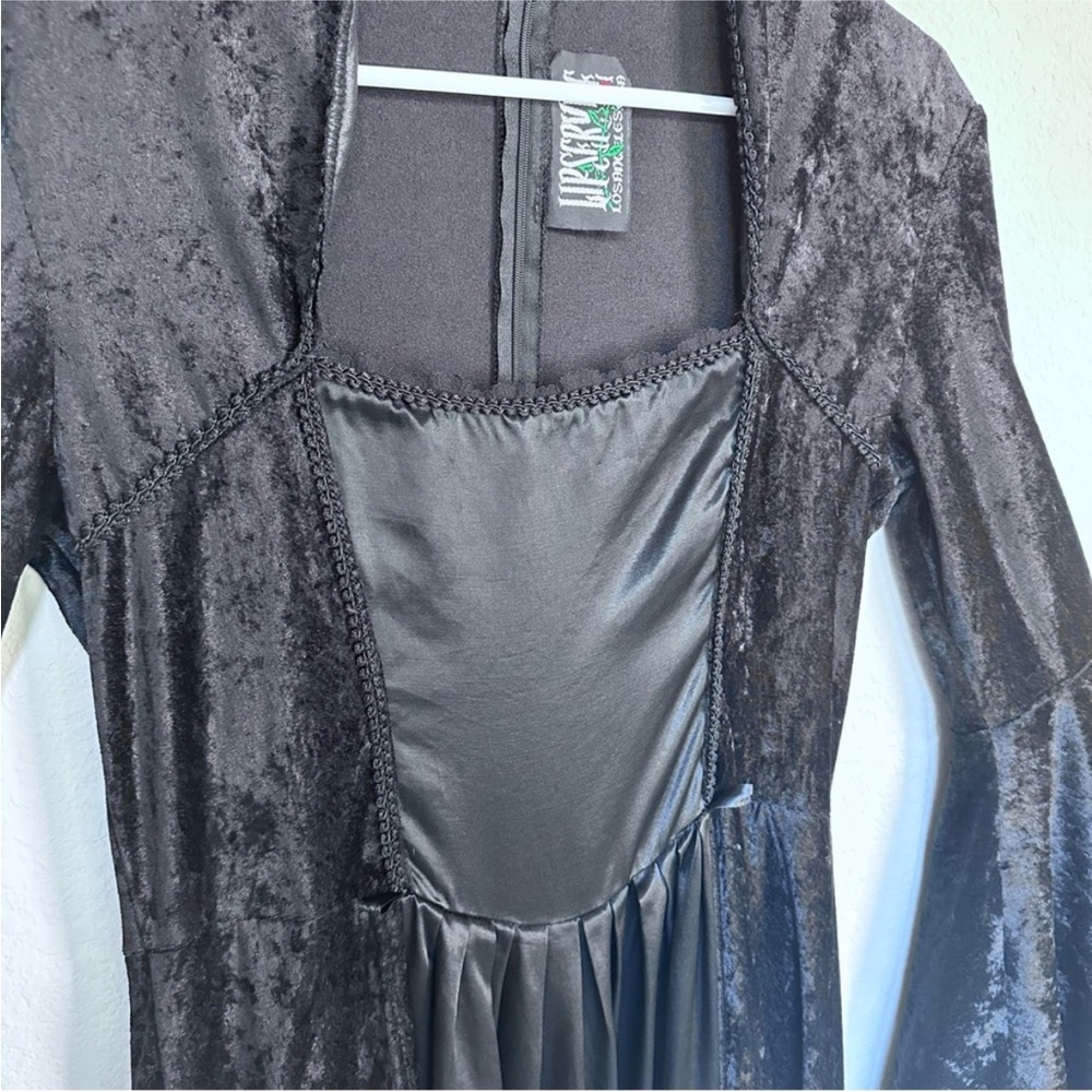 Lip Service Vintage Crushed Velvet Goth Witch Renaissance Dress L - Picture 5 of 16